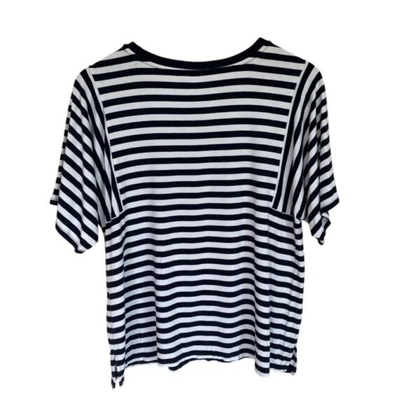Chico's Navy and White Striped Top - Size 2 Large - Picture 3 of 4